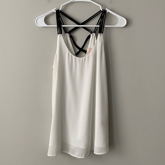 Philosophy Tops - Philosophy Cream Sheer Layered Tank Top NWOT XS